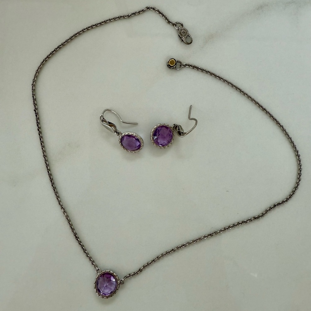 Elegant TACORI Amethyst Necklace and Earring Set
